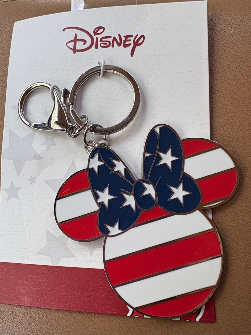 Disney Minnie Mouse Keychain in Red, White & Blue